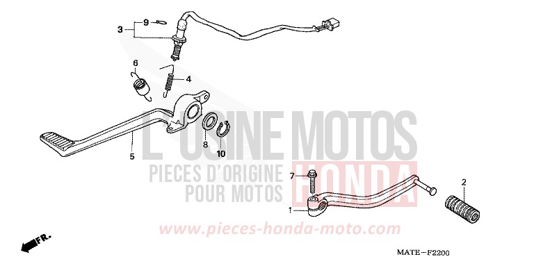 BRAKE PEDAL/CHANGE PEDAL for Super Blackbird CANDY PHOENIX BLUE (PB284H) from 2005